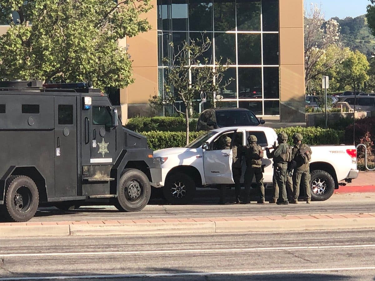 OCSD, SWAT and the FBI searched for a suspected bank robber, Friday in Rancho Santa Margarita.