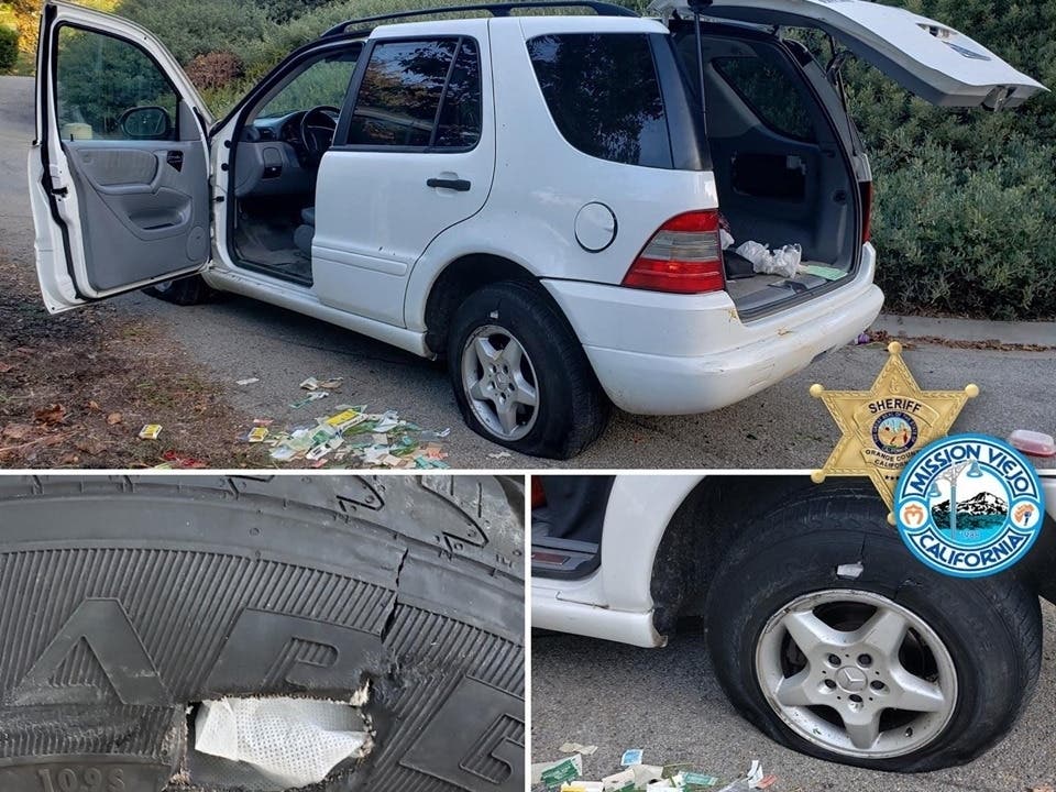 Mission Viejo officers acted on a suspicious person call, and found an intoxicated individual attempting to Macgyver fix his tire.