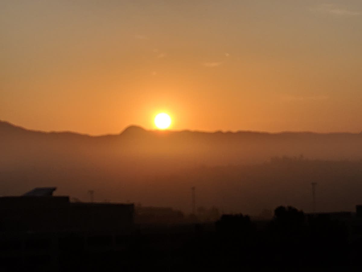 Gorgeous sunset as seen from Don Juan Avila Middle School.
