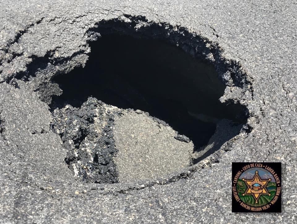 A 6-foot deep sinkhole created a traffic nightmare near Crown Valley and Antonio.