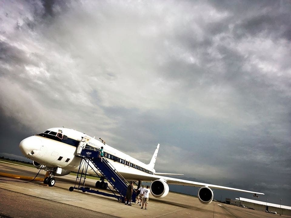NASA's DC-8 on a recent scavenger hunt for fire in Kansas.