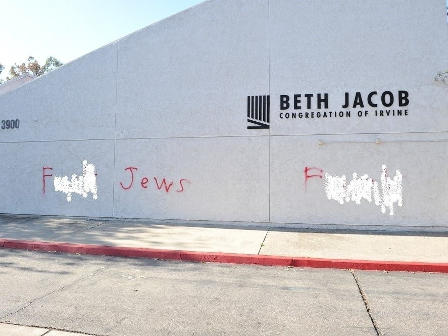 A temple in Irvine was defaced in 2018, leading the congregation to launch a GoFundMe Fundraiser to raise money for additional security.