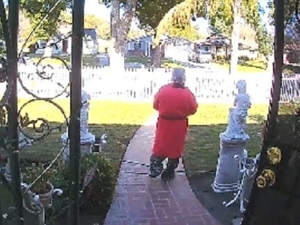 A man heads out for his morning paper, and ends up face to face with a car pursuit suspect in San Bernardino.