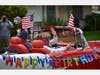 Elmer Thill’s neighbors, friends, Anaheim Police and Anaheim Fire & Rescue come out to celebrate Thill’s 106th birthday with a car parade as