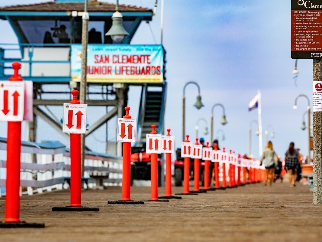 The San Clemente pier is open with restrictions amid the coronavirus reopening of Orange County.