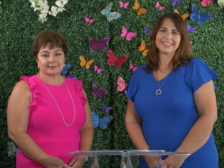 Laura’s House CEO and Executive Director, Margaret Bayston and  Event Committee Member, Patty Bucklen at the nonprofit’s 5th Annual Brighter Futures Luncheon  