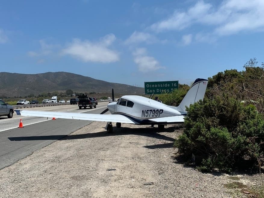 An airplane landed on the freeway after experiencing a mechanical failure near San Clemente and Camp Pendleton.
