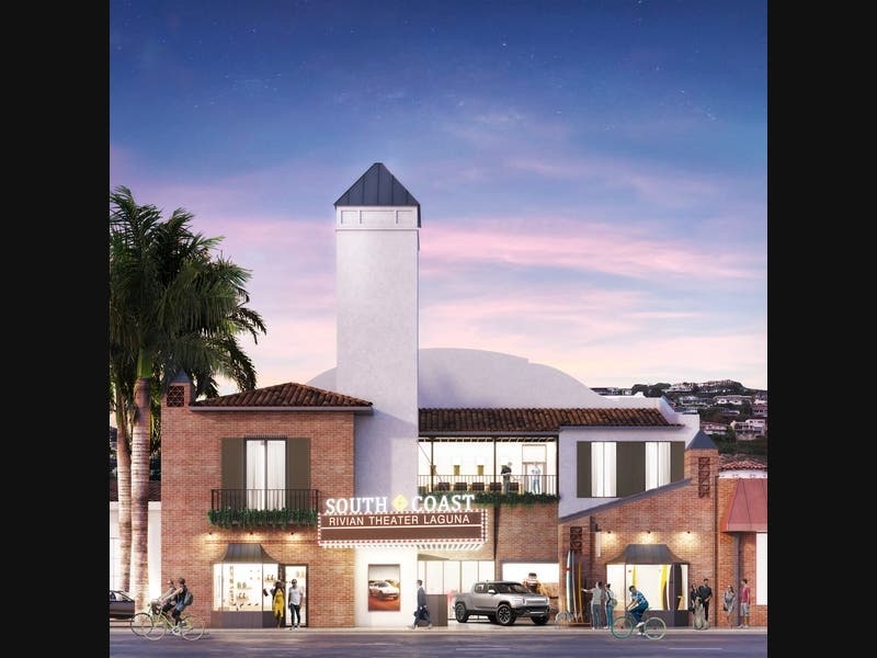 Irvine-based Rivian, a manufacturer of electric cars, offers a new use for the 1934 theater.