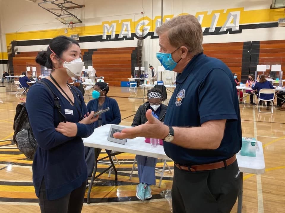 Thanks to OC Health Care, Latino Health Access, Families Together of Orange County and volunteers operated two mobile PODs in the 4th District Saturday at Magnolia High School and Savanna High School.