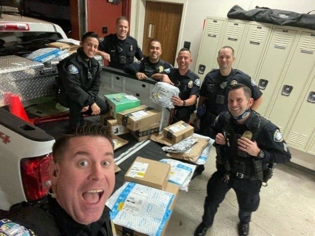 Don't fret if you see a police officer at your door. These Laguna Beach police officers did some good in the neighborhood this week.