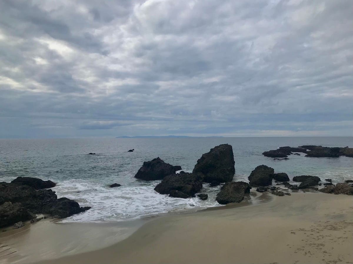 Clouds gather along the coast as the next storm system moves into Laguna Beach.