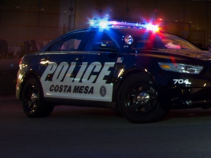 Officers remained at the scene Wednesday where a suspected drugged driver struck a pedestrian. Eastbound Victoria Street is closed at Placentia.