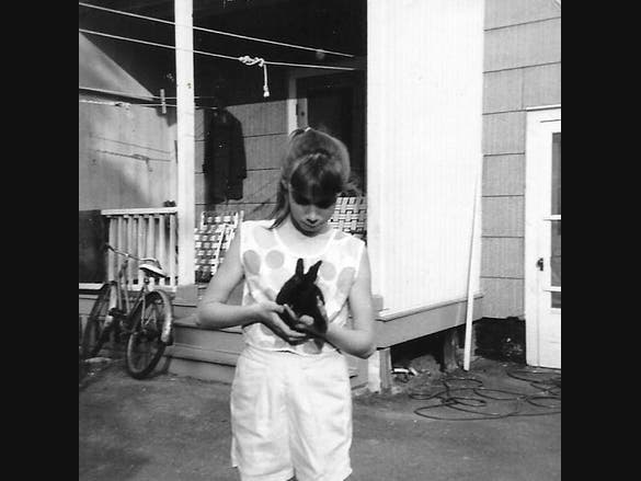 Patricia Egan, 11, outside her New York home.