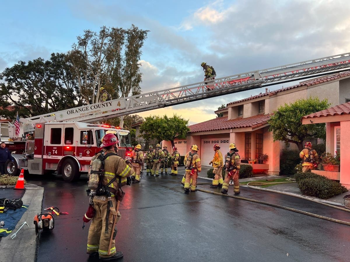 Firefighters and paramedics arrived at the burning home early Thursday on Shasta near Goldenglow Street and University Drive in the Parkcrest neighborhood.