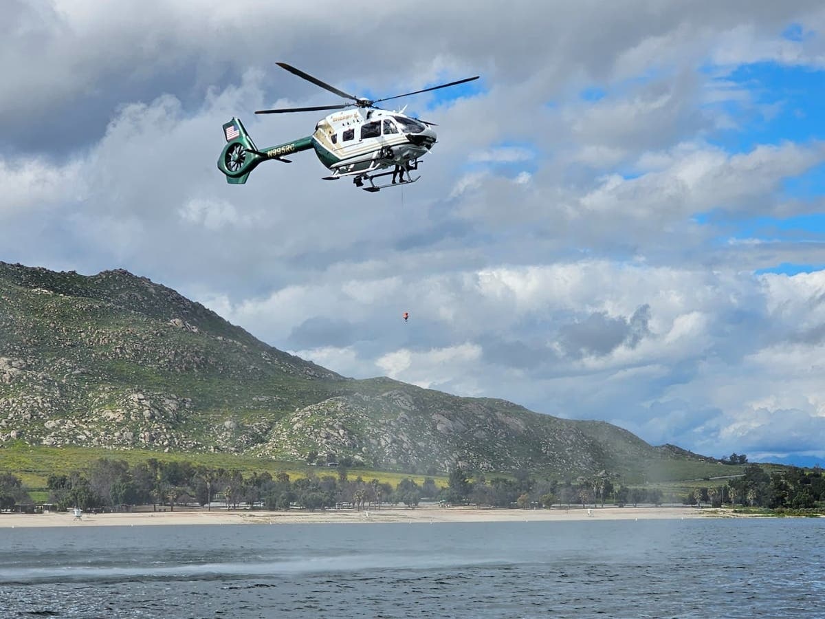 In this file photo, the Riverside County Sheriff's Department dive team practices drills at Lake Perris.