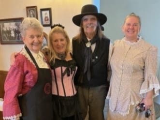 Gilman Ranch Hands Nola Columbaro, Anne Lamb, Bill Lamb, and Maureen McFarland. Riverside and Orange Counties for kids, seniors, and California history buffs, says Ranch Hand and Patch contributor Maureen McCabe.
