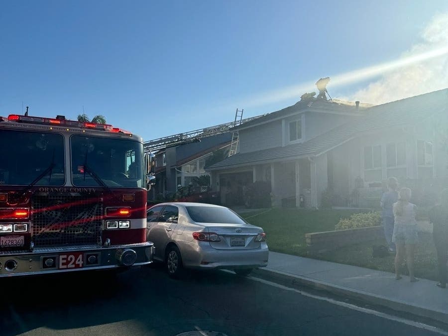 A fire ignited in the attic of a Mission Viejo home Monday evening.