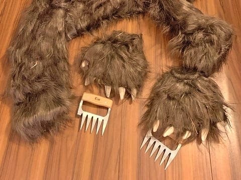 Investigators showed that sharp "meat shredding" claws were added to a bear costume to create damage to high-end cars in Lake Arrowhead earlier in 2024.