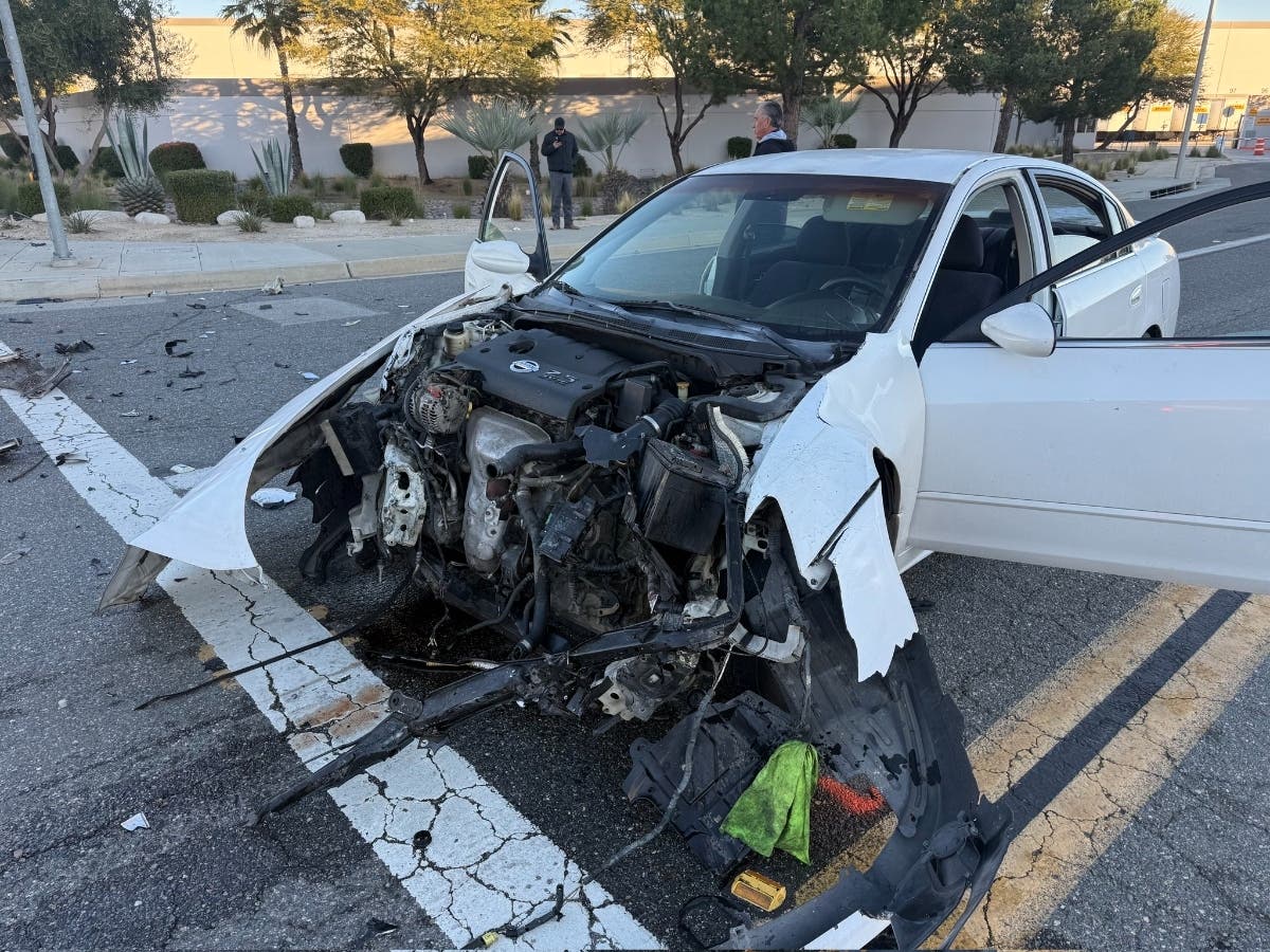 Two cars suffered major damage in the Tuesday morning crash.