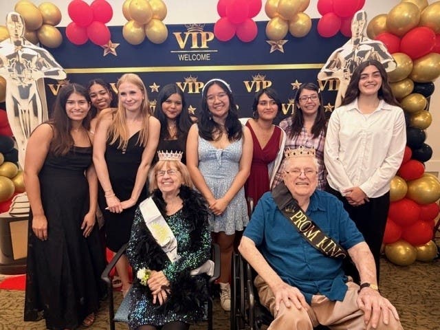 The 2026 Prom Queen and King, surrounded by Temescal Canyon High School Students. Front row: L. Karen Mathison- Prom Queen and Donald Burton- Prom King.

Their back: Temescal Canyon High School Students