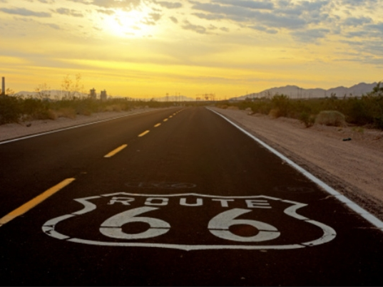 See California the old school way, cruising down Route 66.