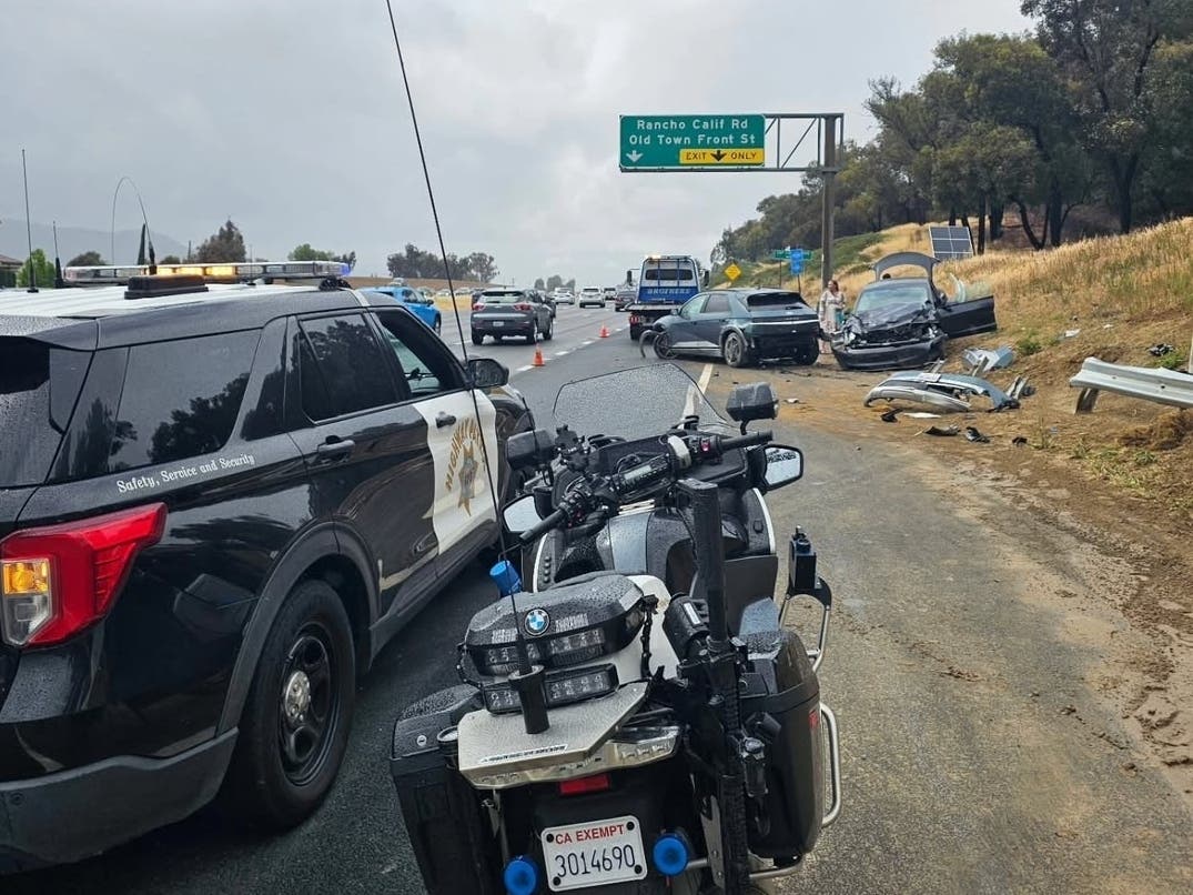 The scene of a collision in Temecula over the weekend. 