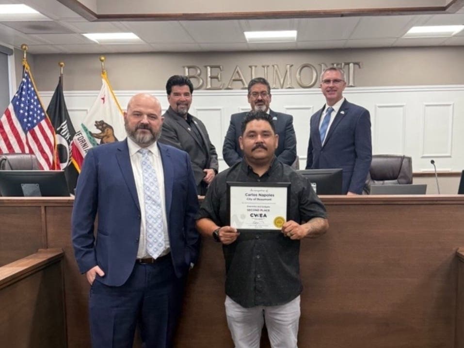 Carlos Napoles, awarded 2nd place in the 2026 Gimmicks and Gadgets awards, was lauded for his invention at the Beaumont City Council Meeting.