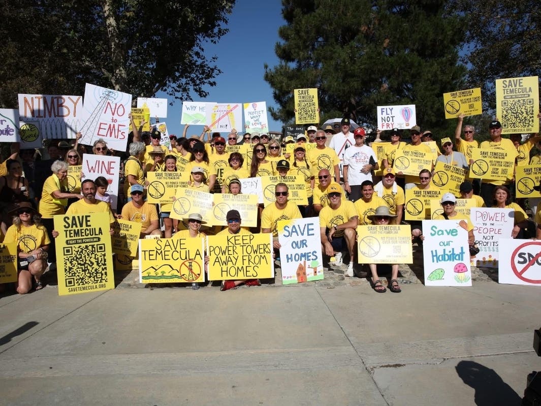 At a recent Duck Pond protest in Temecula, hundreds gathered in opposition to the proposed SDG&E Golden Pacific Powerlink.