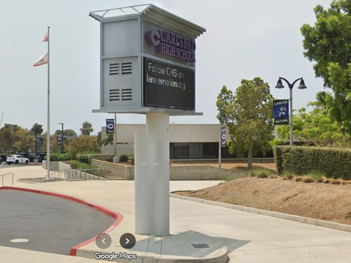 Carlsbad High School on lockdown Thursday.