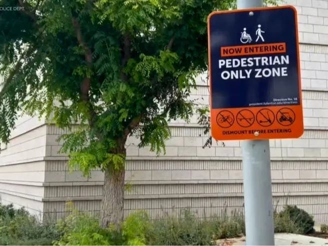 Fullerton Police Pedestrian Zone.
