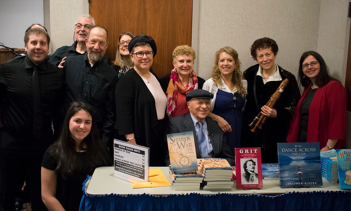 Micheael Kesler (seated, center) with performers from the 2017 The Jews of Central Europe program he produced.