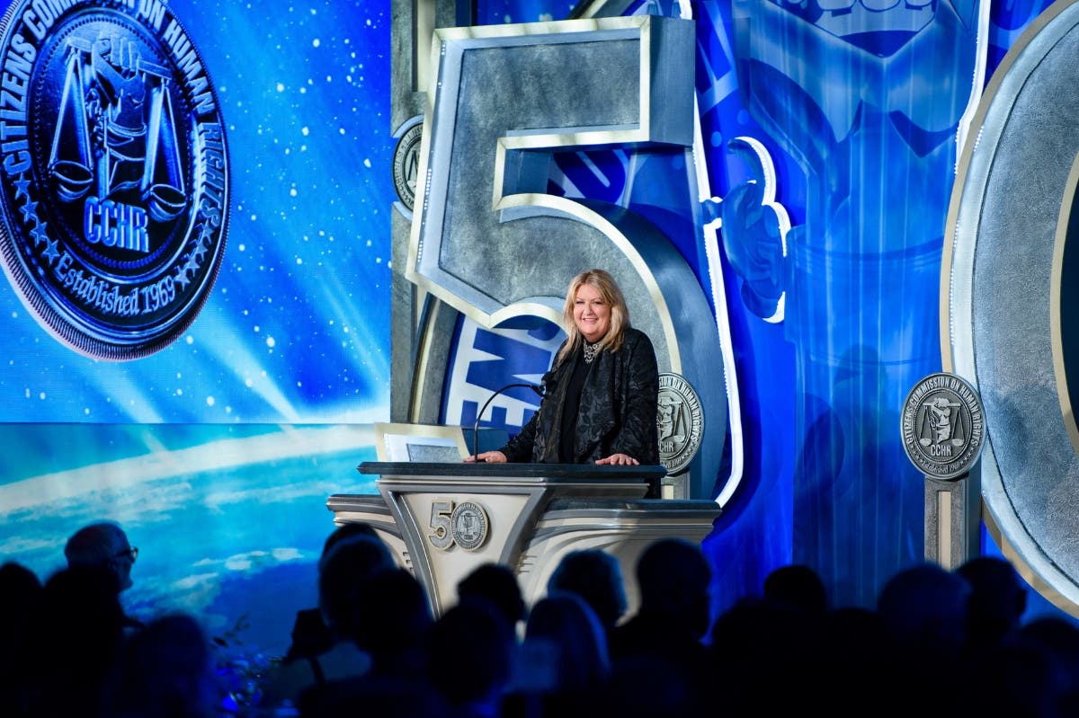 At the 50th anniversary celebration of CCHR, president Jan Eastgate reviewed the group’s accomplishments and the brutal 