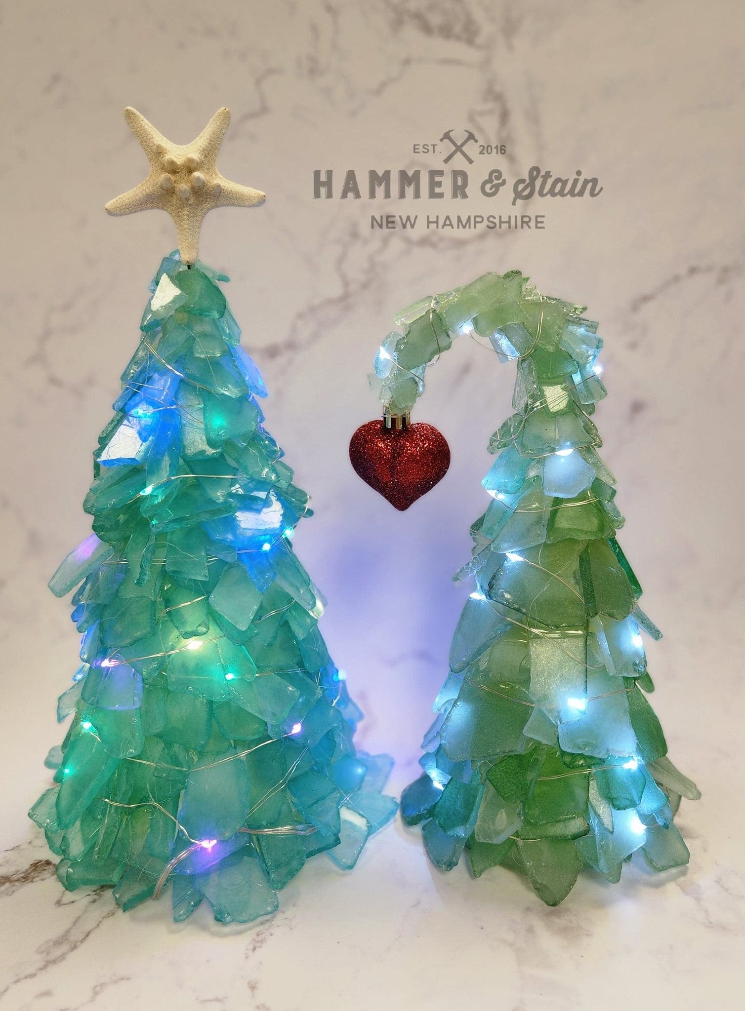 Light-Up Tumbled Sea Glass Holiday Tree