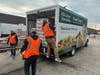 Dedicated volunteers for Hunger Resource Network, based in Northbrook, load multiple pallets of frozen chicken into the Elk Grove Township Food Pantry van, representing ninety food pantries, shelters, and soup kitchens throughout the Chicagoland area. 