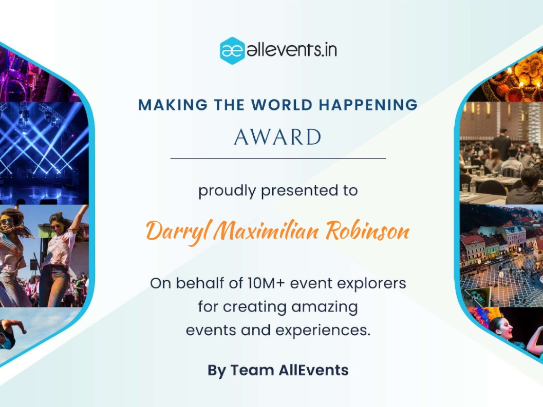 AN UNEXPECTED VICTORY!: Excaliber Shakespeare Company of Chicago and Excaliber Shakespeare Company Los Angeles Archival Project Founder Darryl Maximilian Robinson has been named a Winner of a 2022 Making The World Happening Award from Allevents.in. 