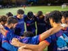 San Ramon FC's men's pro-development team huddles up before a fall league match.