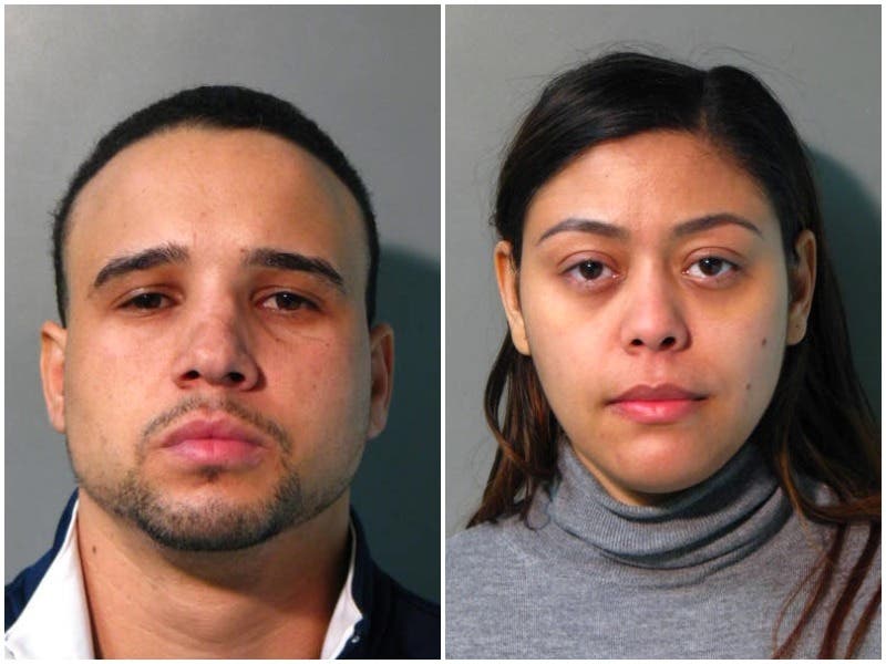 Police say Rigo Jose Batista Dominguez and Lissette Rodriguez tried to scam a Great Neck couple out of thousands.