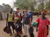 Students Avery Johnson (left) and Aiden McCormack (right), members of Mepham High School’s buildOn club, assisted residents in the village of Keur Yorro.