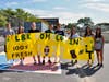 Lynbrook High School freshmen showed off their banner. 