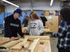 Woodworking students at Long Beach High School are constructing Adirondack chairs for the Northport VA hospital.