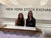 GCMS student Caroline Crouchley (left) was invited to ring the closing bell at the New York Stock Exchange for placing second in the nation in this year’s 3M Young Scientist Challenge. She was joined by her 3M mentor, Kandyce Bohannon.