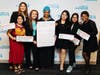 Lynbrook High School senior Djelza Pulitani (back left) presented the first Global Girls’ Bill of Rights with her team to Executive Director of U.N. Women Phumzile Mlambo-Ngcuka (middle).