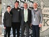 Student Government President Danny Iskols, Vice President Brett Schutzman, Dr. Jonathan Haas and Kennedy Principal Gerard Owenhburg.