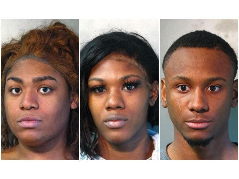 Rodneylee Adams, left, Stefon Bland and El-Shabazz Oden were all arrested by Nassau Police on Friday.