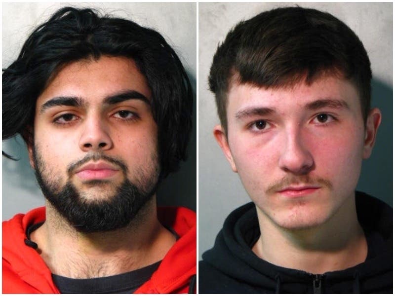 Uzair Khan, left, and Matthew Hartenstine are both facing seven charges of third-degree burglary.