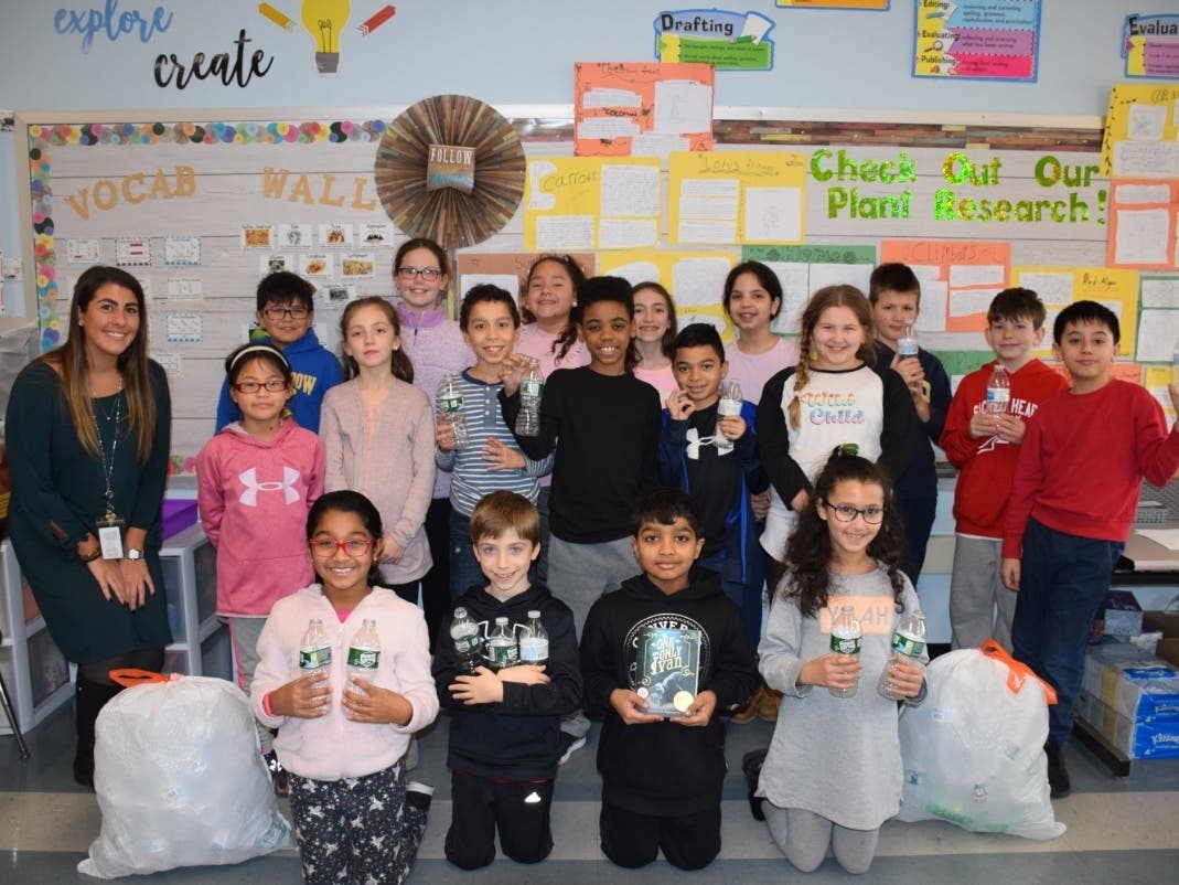 Chiara Marangelli’s fourth grade class at Parkway Elementary School adopted a bear through the World Wildlife Fund after earning money by collecting recyclables.