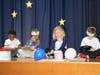 Charles A. Reinhard Early Childhood Center students tried to add the most math facts in less than 100 seconds during the Minute to Win It Game on the 100th Day of School. 