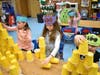 With 100 plastic cups available, McKenna kindergartners worked to see how tall a tower they could build.
