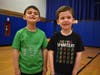 East Lake kindergartners Luca Carbone, left, and Patrick Ainsworth joined in the 100-day fun. 