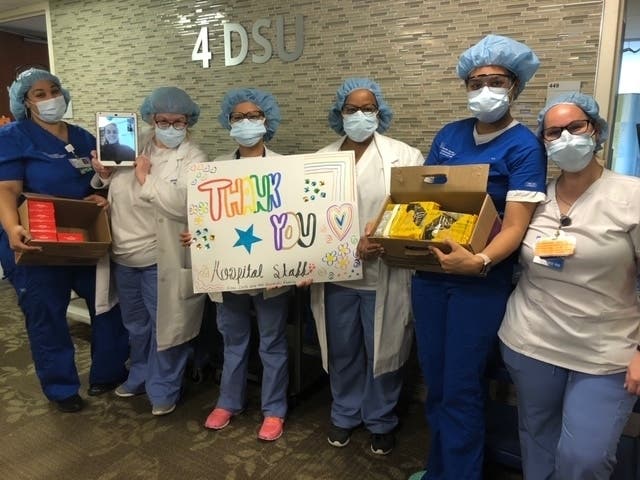 Staff at North Shore University Hospital recently received a donation of Girl Scout Cookies.